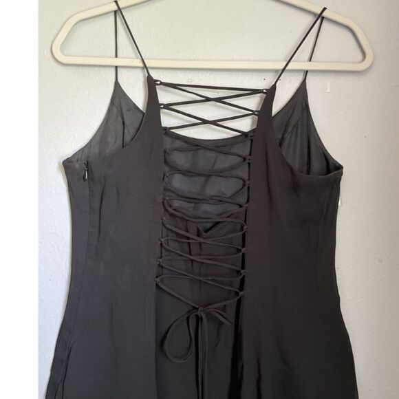 Laundry by Shelli Segal Vintage 90s Black Gown corset back size 8 - Picture 3 of 6